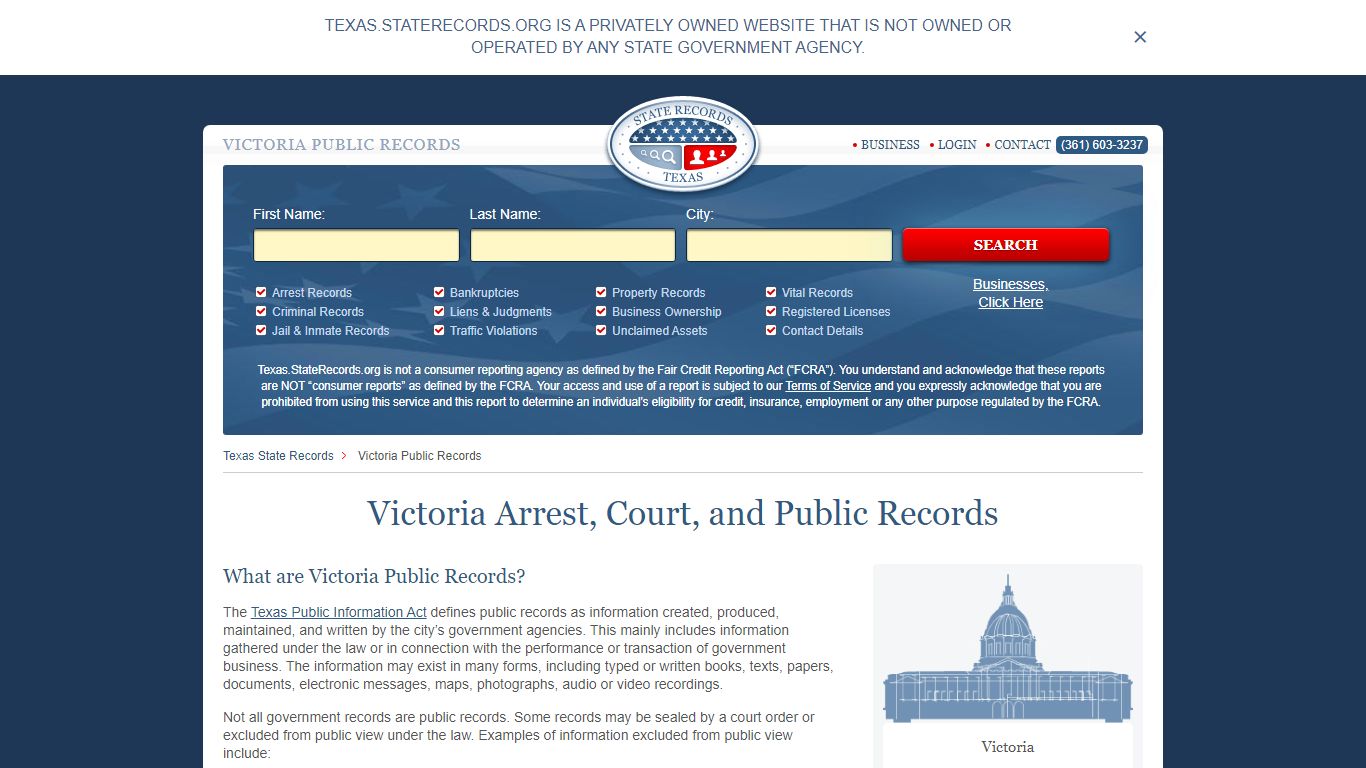 Victoria Arrest and Public Records | Texas.StateRecords.org